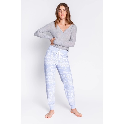PJ Salvage Snowflake Cuffed Pant - Hellblau
