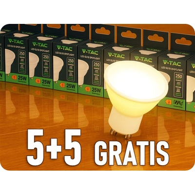 V-TAC LED žárovka GU10 2,9W 250 lm 5+5 denní bílá
