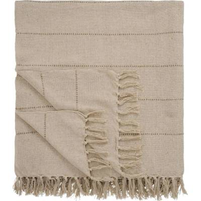 Ib Laursen Bavlnený prehoz Double Cream Thin Stripes 240 × 240 cm