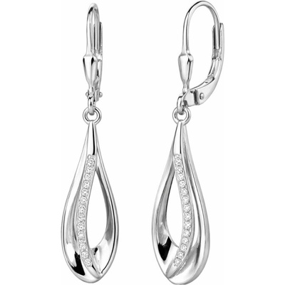 GRACE Silver Jewellery Stříbrné visací náušnice se zirkony Louise stříbro 925/1000 E-1521-MHT-7821/358 Stříbrná