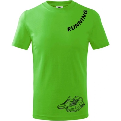 Running nápis šikmo tričko detské Apple Green