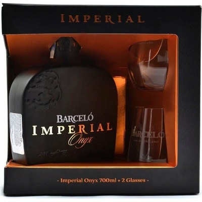 Barcelo Imperial Onyx Dominican rum 38% 0,7 l (dárčekové balenie 2 poháre)