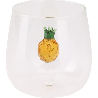 Excellent EH Houseware Sklenice s figurkou ananas transparentní 400 ml