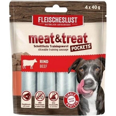 MEATLOVE MEAT & TREAT DOG BEEF 4X HOVÄDZIE MÄSO TYČINKY PRE PSA 40 g