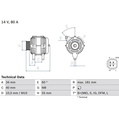 Generátor BOSCH 0 986 042 660