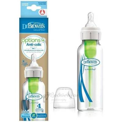 Dr. Browns kojenecká láhev Options+ skleněná anti colic 250ml 1ks SB81003