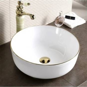 Image 1 of Inter Ceramic Порцеланов умивалник 875 СРЕБЪРЕН КАНТ (875)