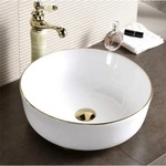 Inter Ceramic Порцеланов умивалник 875 СРЕБЪРЕН КАНТ (875)