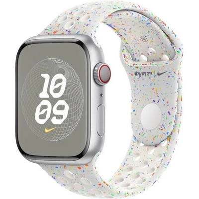 Apple Оригинална силиконова каишка за Apple Watch 42мм, 44мм, 45мм, 46мм, Ultra, Ultra 2, Ultra 3 49мм - Apple Watch Nike Band Sport Pure Platinum M/L (MUV13ZM/A)
