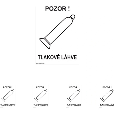 Walteco Pozor! Tlakové fľaše (biela) 148x210mm, formát A5, samolepka Množstvo: 5 ks , 20056BP1