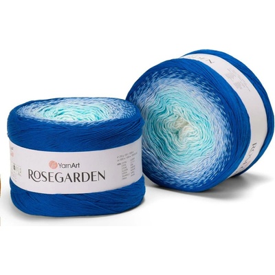 Yarn Art Rosegarden 318 bílá, ledově modrá, fialková, modrá, tmavě modrá