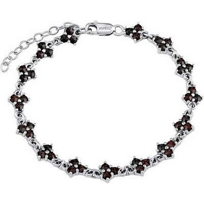 Silvego Strieborný náramok s prírodným granátom Cameo JSW4035BGR