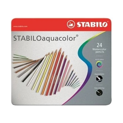 Pastelky STABILO aquacolor, súprava 24 ks v kovovom puzdre