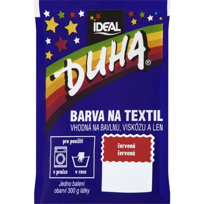 Ideal Duha červená barva na textil na bavlnu viskozu a len na 300 g látky 15 g – Zboží Dáma
