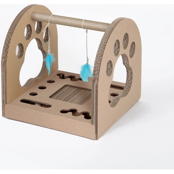 Carton+ Pets karton s peřím Fun Park škrabadlo 35,5 x 35,5 x 35,5 cm