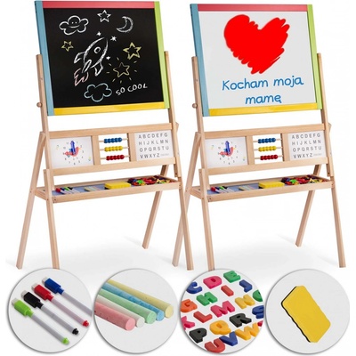Velká magnetická tabule Ricokids s hodinami pestrobarevná