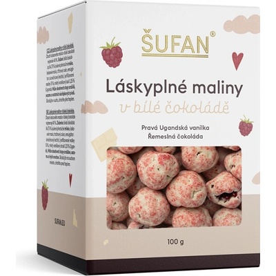 ŠUFAN Láskyplné maliny v bílé čokoládě 100 g – Hledejceny.cz