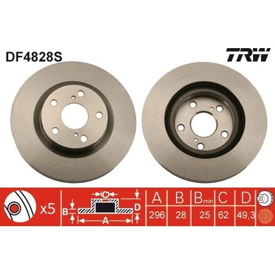 Brzdový kotouč TRW DF4828S