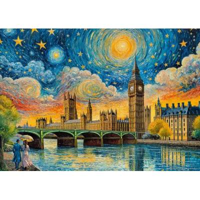 Cherry Pazzi - Puzzle Impressionist Sky over London - 1 000 piese