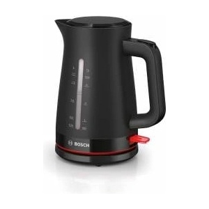 Bosch cordless kettle MyMoment TWK3M123, automatic shut-off, overheating protection, cup indicator, dual water level display, removable limescale filter, 1.7 L, 2400 W, matte black Електрически кани