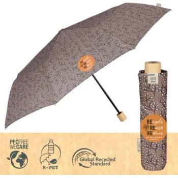 Дамски неавтоматичен чадър Perletti Green 19125, Кафяв