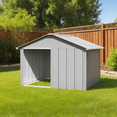 vidaXL Psí bouda šedá 116 5 x 103 x 81 5 cm pozinkovaná ocel 9799.171542