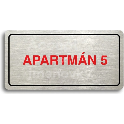 ACCEPT Piktogram APARTMÁN 5 - stříbrná tabulka - barevný tisk