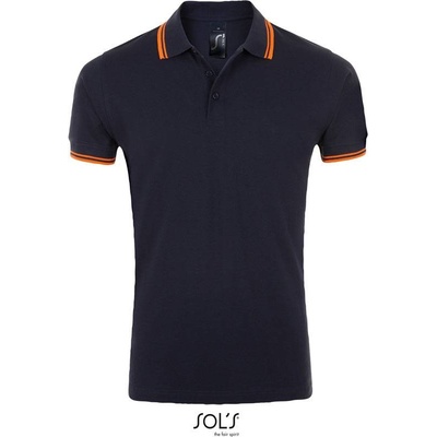 Sol's Pasadena Men pánske polo tričko modré f.n. oranžové neon