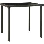  Градинска трапезна маса, антрацит 80x80x72 cм стъкло и стомана