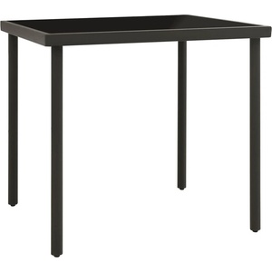  Градинска трапезна маса, антрацит 80x80x72 cм стъкло и стомана
