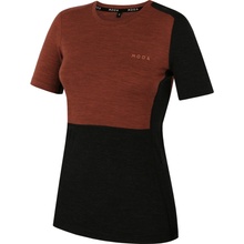 Dámské triko MOOA MerinoSilk Block 160 short oranžová