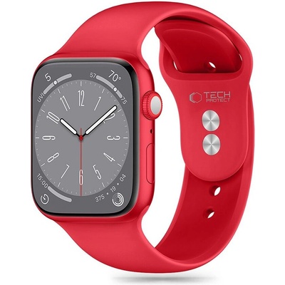 Tech-Protect Силиконова каишка за Apple Watch 6/7/8/9/10/SE/Ultra 1-2 (44/45/46/49 mm) от Tech-Protect Silicone - Червена (5906302375233)