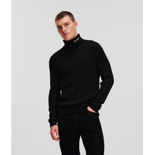 Karl Lagerfeld Logo Ribbed Turtleneck black