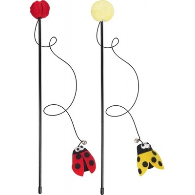 Happy Bug Dangler играчка за котки, въдичка с пера 7х3, 5х48 см - 1 бр, Белгия - 1030496