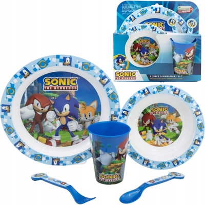 STOR Jídelní sada pro děti ježek Sonic 5 ks