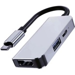 Techsuit Мултифункционален USB-C хъб за свързване на допълнителна периферия - Techsuit TurboChargeX 3-in-1 USB-C PD Hub 87W (KF2350784)