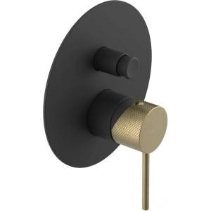 SAPHO Ultrasan - Смесител за вграждане, за 2 уреда, с тяло, матово черно/матово златисто UT042VBG (UT042VBG)