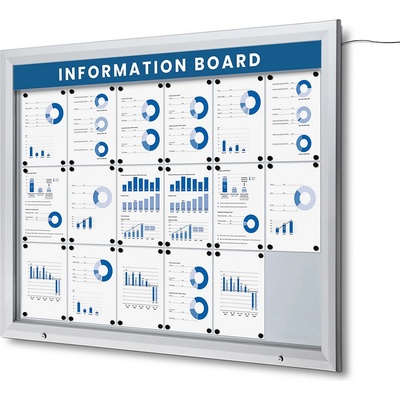 Jansen Display Venkovní vitrína typu T určená pro 18xA4, LED osvětlení, 1465 x 1167 mm – Sleviste.cz
