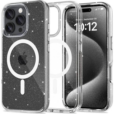 Tech-Protect Magsafe Блестящ Калъф за iPhone 16 Pro, Tech-Protect Hybrid FlexAir Glitter Clear Case, Прозрачен (5906302311446)
