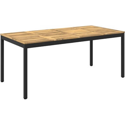 vidaXL Маса за вечеря в градината Бяло и черно 147 x 88, 5 x 75 см (901766)