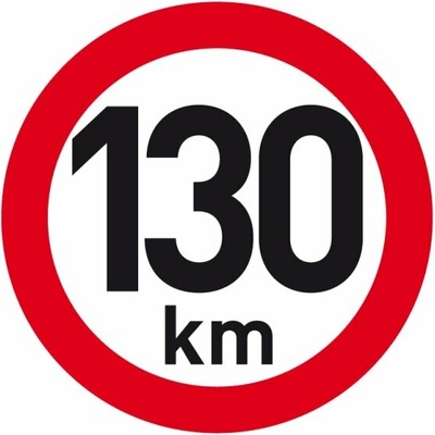 Reflexná samolepka rýchlosť 130 km, priemer 200 mm
