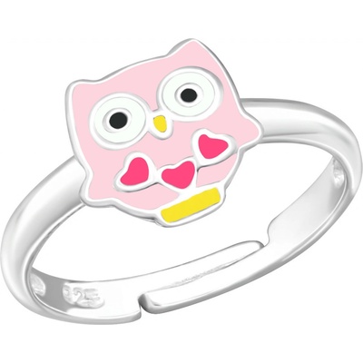 Majya stříbrný nastavitelný prsten SOVIČKA 10652