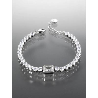 Prosperk náramek z chirurgické oceli s hranatým zirkonem S0186