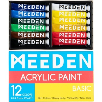 Meeden 34.1281 Комплект акрилни бои Basic Shades 12 x 22 ml (34.1281)