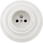 Bohemia-Design - Порцеланова ретро битова розетка с рамка 250V/16A, бяла (BF0009)