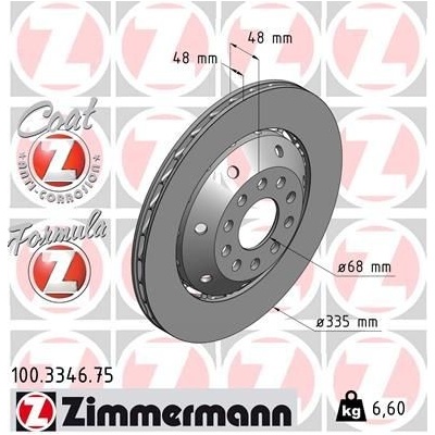 Brzdový kotouč ZIMMERMANN 100.3346.75 (100334675)