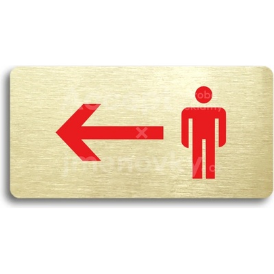 ACCEPT Piktogram WC MUŽI VLEVO - zlatá tabulka - barevný tisk bez rámečku