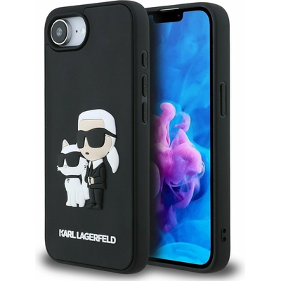KARL LAGERFELD 3D Гумен Карл и Шупет Заден Капак за iPhone 16e Черен Karl Lagerfeld | Lilav | ЖЕНИ | UNI