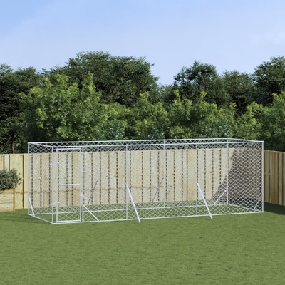 vidaXL Venkovní psí kotec stříbrný 600 x 200 x 200 cm pozinkovaná ocel 9799.3190459