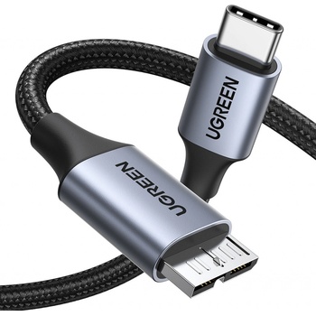 Ugreen US565 USB C – Micro USB B 3.0 5Gb/s 3A, 2m, sivý